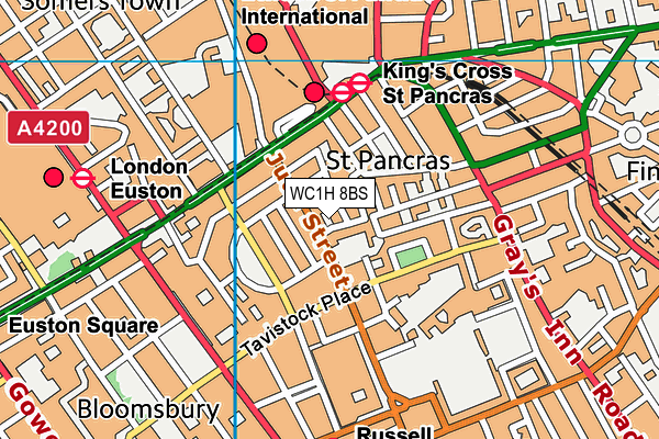WC1H 8BS map - OS VectorMap District (Ordnance Survey)