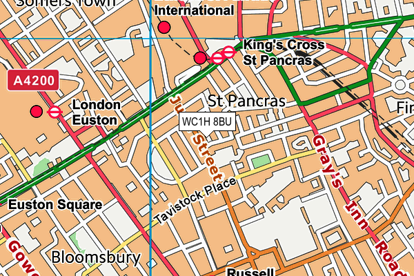 WC1H 8BU map - OS VectorMap District (Ordnance Survey)