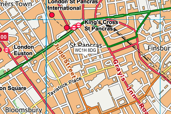 WC1H 8DG map - OS VectorMap District (Ordnance Survey)