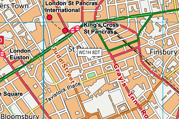 WC1H 8DT map - OS VectorMap District (Ordnance Survey)