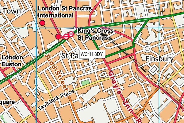 WC1H 8DY map - OS VectorMap District (Ordnance Survey) WC1H 8DY map - OS VectorMap District (Ordnance Survey)