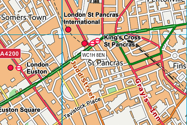 WC1H 8EN map - OS VectorMap District (Ordnance Survey)