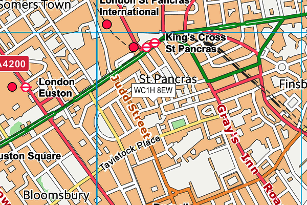 WC1H 8EW map - OS VectorMap District (Ordnance Survey) WC1H 8EW map - OS VectorMap District (Ordnance Survey)