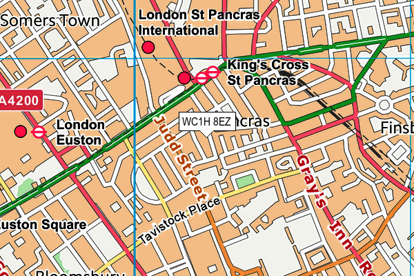 WC1H 8EZ map - OS VectorMap District (Ordnance Survey)