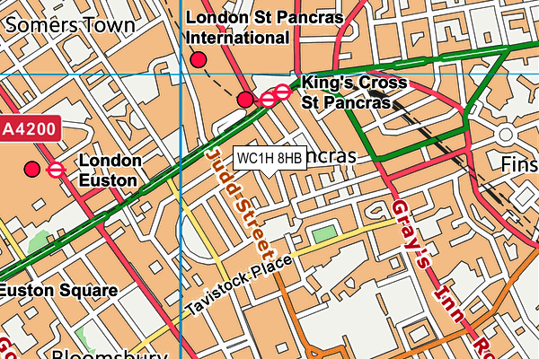 WC1H 8HB map - OS VectorMap District (Ordnance Survey) WC1H 8HB map - OS VectorMap District (Ordnance Survey)