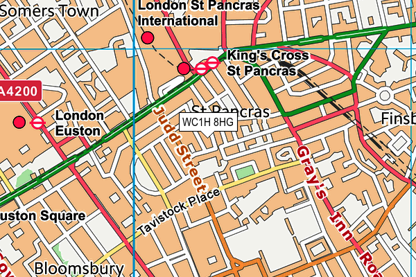WC1H 8HG map - OS VectorMap District (Ordnance Survey)