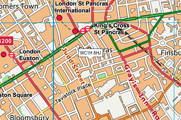 WC1H 8HJ map - OS VectorMap District (Ordnance Survey) WC1H 8HJ map - OS VectorMap District (Ordnance Survey)