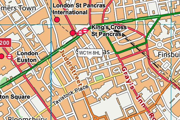 WC1H 8HL map - OS VectorMap District (Ordnance Survey)