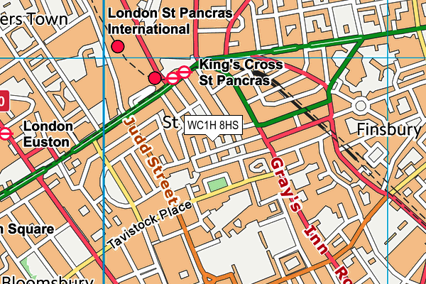 WC1H 8HS map - OS VectorMap District (Ordnance Survey) WC1H 8HS map - OS VectorMap District (Ordnance Survey)