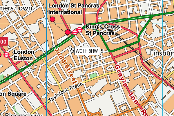 WC1H 8HW map - OS VectorMap District (Ordnance Survey)