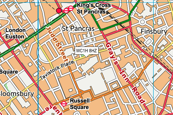 WC1H 8HZ map - OS VectorMap District (Ordnance Survey)