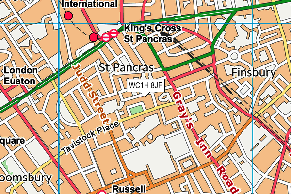 WC1H 8JF map - OS VectorMap District (Ordnance Survey)