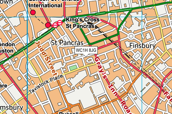WC1H 8JG map - OS VectorMap District (Ordnance Survey)