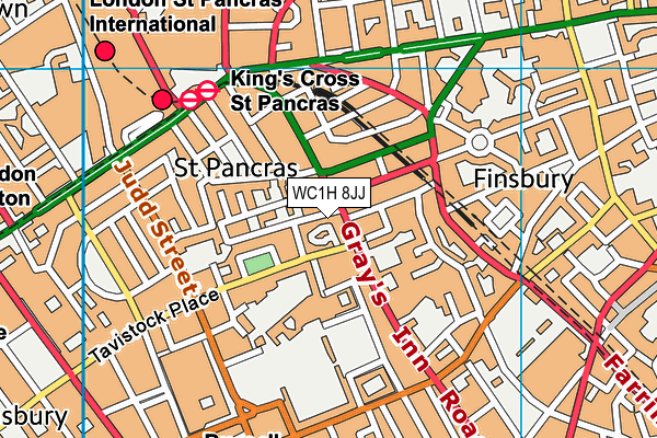 WC1H 8JJ map - OS VectorMap District (Ordnance Survey)