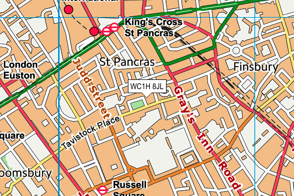 WC1H 8JL map - OS VectorMap District (Ordnance Survey) WC1H 8JL map - OS VectorMap District (Ordnance Survey)