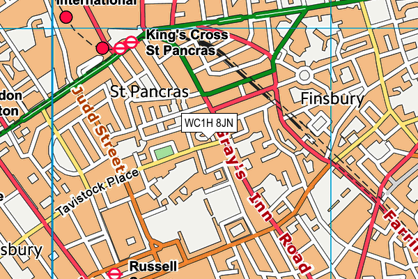 WC1H 8JN map - OS VectorMap District (Ordnance Survey) WC1H 8JN map - OS VectorMap District (Ordnance Survey)