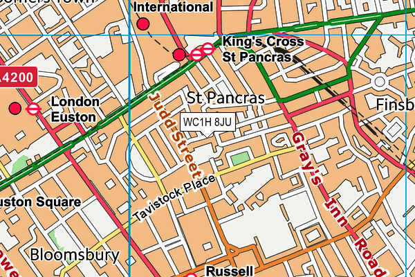 WC1H 8JU map - OS VectorMap District (Ordnance Survey)