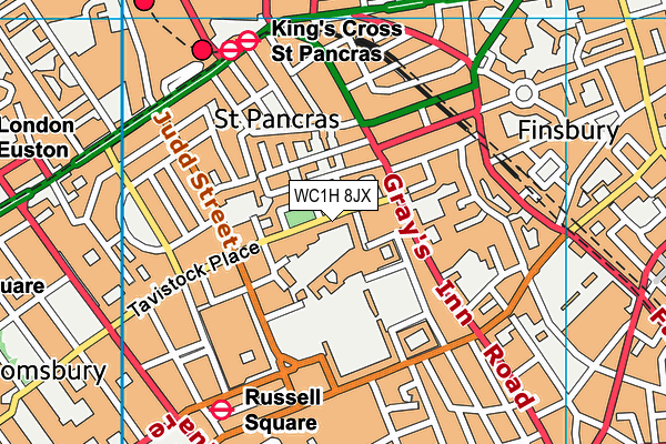 WC1H 8JX map - OS VectorMap District (Ordnance Survey)
