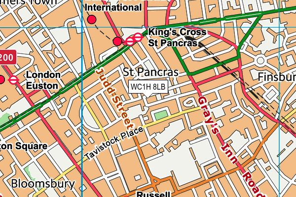 WC1H 8LB map - OS VectorMap District (Ordnance Survey)