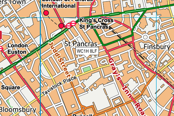 WC1H 8LF map - OS VectorMap District (Ordnance Survey) WC1H 8LF map - OS VectorMap District (Ordnance Survey)