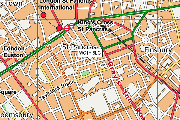 WC1H 8LG map - OS VectorMap District (Ordnance Survey)