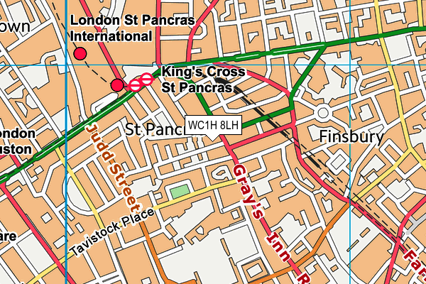WC1H 8LH map - OS VectorMap District (Ordnance Survey)