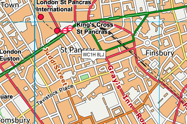 WC1H 8LJ map - OS VectorMap District (Ordnance Survey)