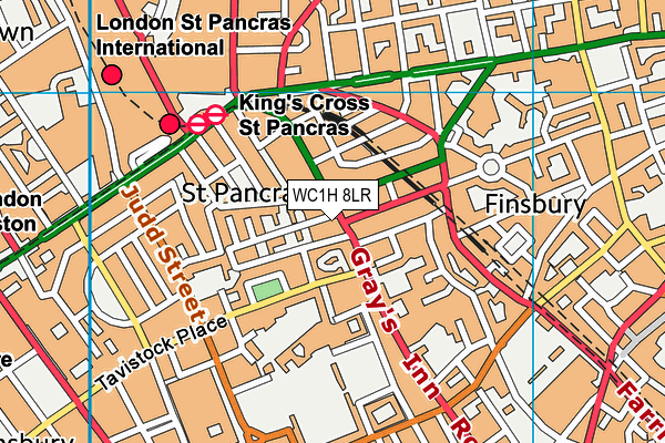WC1H 8LR map - OS VectorMap District (Ordnance Survey) WC1H 8LR map - OS VectorMap District (Ordnance Survey)