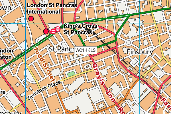 WC1H 8LS map - OS VectorMap District (Ordnance Survey) WC1H 8LS map - OS VectorMap District (Ordnance Survey)
