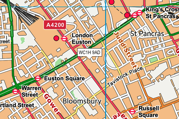 WC1H 9AD map - OS VectorMap District (Ordnance Survey) WC1H 9AD map - OS VectorMap District (Ordnance Survey)