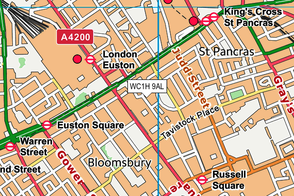 WC1H 9AL map - OS VectorMap District (Ordnance Survey) WC1H 9AL map - OS VectorMap District (Ordnance Survey)