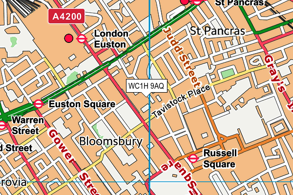 WC1H 9AQ map - OS VectorMap District (Ordnance Survey)
