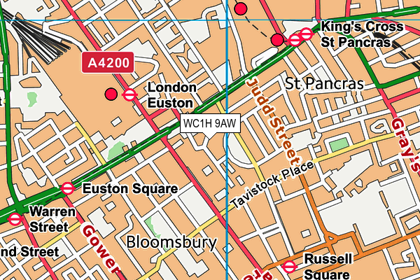 WC1H 9AW map - OS VectorMap District (Ordnance Survey)