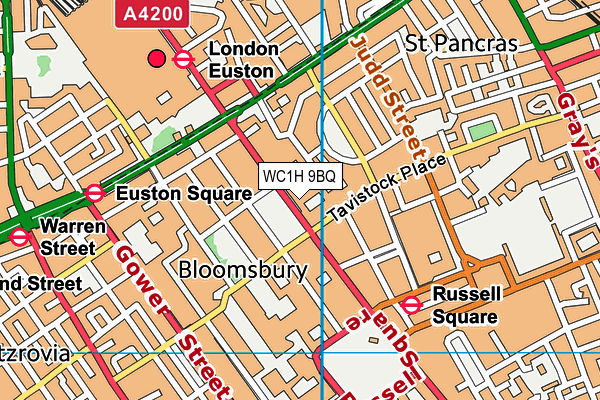 WC1H 9BQ map - OS VectorMap District (Ordnance Survey)