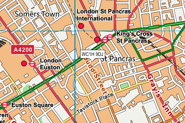 WC1H 9DJ map - OS VectorMap District (Ordnance Survey)