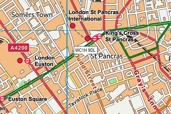 WC1H 9DL map - OS VectorMap District (Ordnance Survey) WC1H 9DL map - OS VectorMap District (Ordnance Survey)