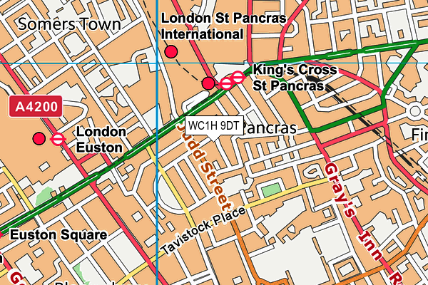 WC1H 9DT map - OS VectorMap District (Ordnance Survey)