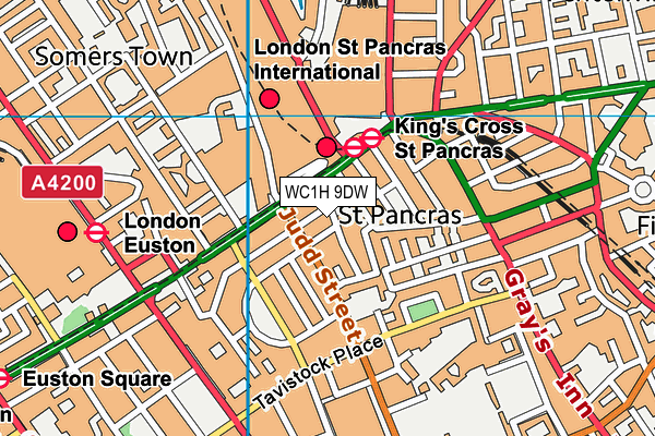 WC1H 9DW map - OS VectorMap District (Ordnance Survey) WC1H 9DW map - OS VectorMap District (Ordnance Survey)