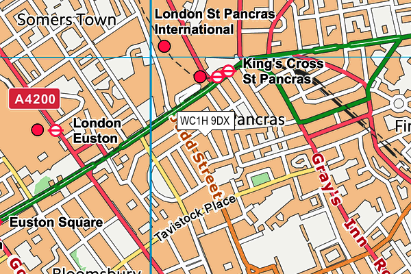 WC1H 9DX map - OS VectorMap District (Ordnance Survey) WC1H 9DX map - OS VectorMap District (Ordnance Survey)