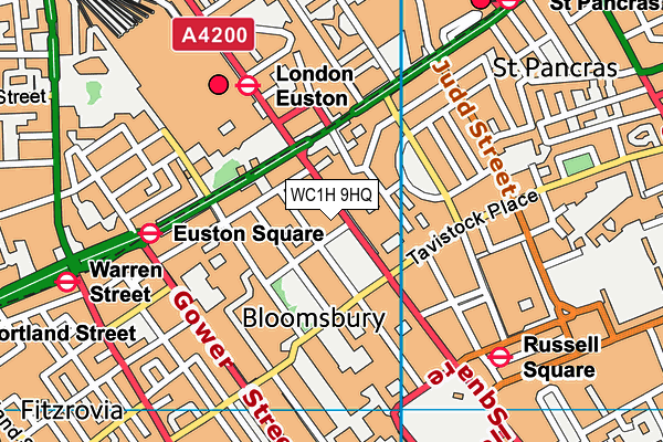 WC1H 9HQ map - OS VectorMap District (Ordnance Survey) WC1H 9HQ map - OS VectorMap District (Ordnance Survey)