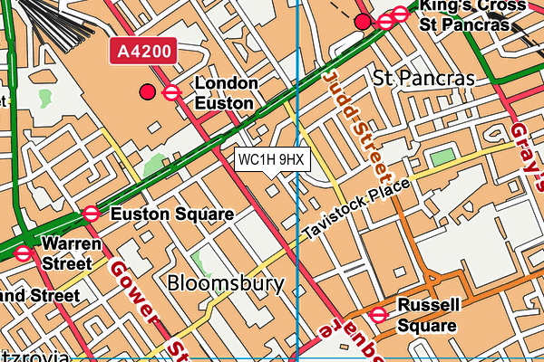 WC1H 9HX map - OS VectorMap District (Ordnance Survey) WC1H 9HX map - OS VectorMap District (Ordnance Survey)