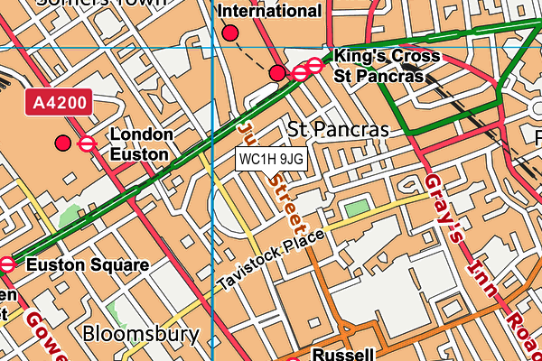WC1H 9JG map - OS VectorMap District (Ordnance Survey) WC1H 9JG map - OS VectorMap District (Ordnance Survey)