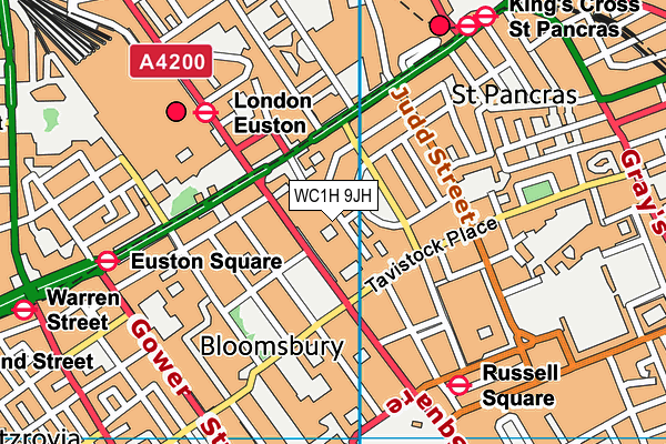 WC1H 9JH map - OS VectorMap District (Ordnance Survey) WC1H 9JH map - OS VectorMap District (Ordnance Survey)