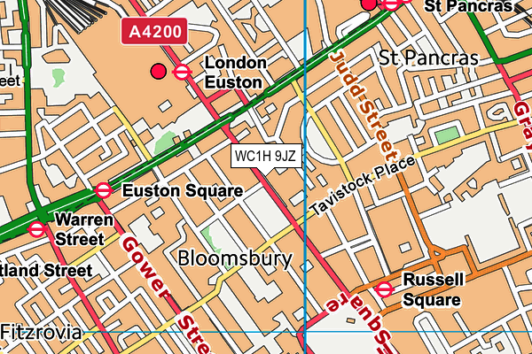 WC1H 9JZ map - OS VectorMap District (Ordnance Survey) WC1H 9JZ map - OS VectorMap District (Ordnance Survey)