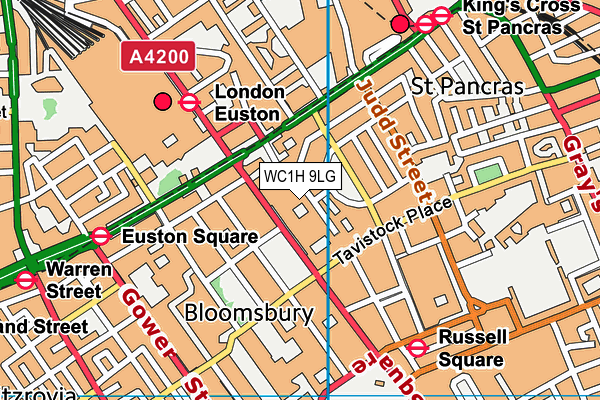WC1H 9LG map - OS VectorMap District (Ordnance Survey)