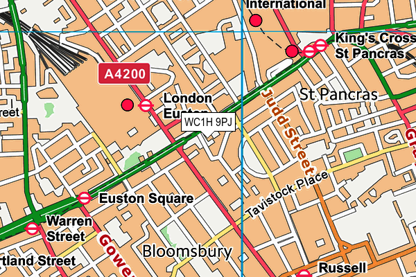 WC1H 9PJ map - OS VectorMap District (Ordnance Survey)
