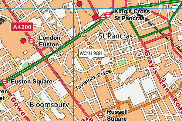 WC1H 9QH map - OS VectorMap District (Ordnance Survey) WC1H 9QH map - OS VectorMap District (Ordnance Survey)