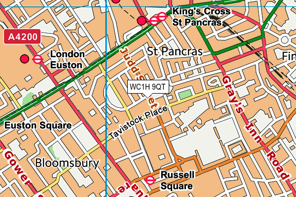 WC1H 9QT map - OS VectorMap District (Ordnance Survey) WC1H 9QT map - OS VectorMap District (Ordnance Survey)