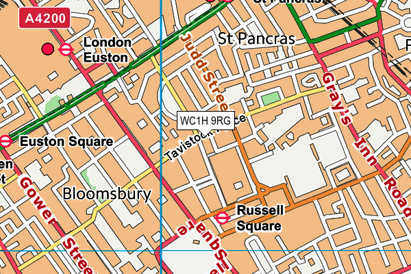 WC1H 9RG map - OS VectorMap District (Ordnance Survey) WC1H 9RG map - OS VectorMap District (Ordnance Survey)