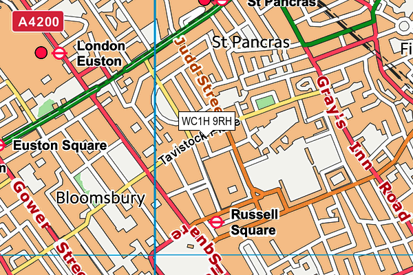 WC1H 9RH map - OS VectorMap District (Ordnance Survey) WC1H 9RH map - OS VectorMap District (Ordnance Survey)